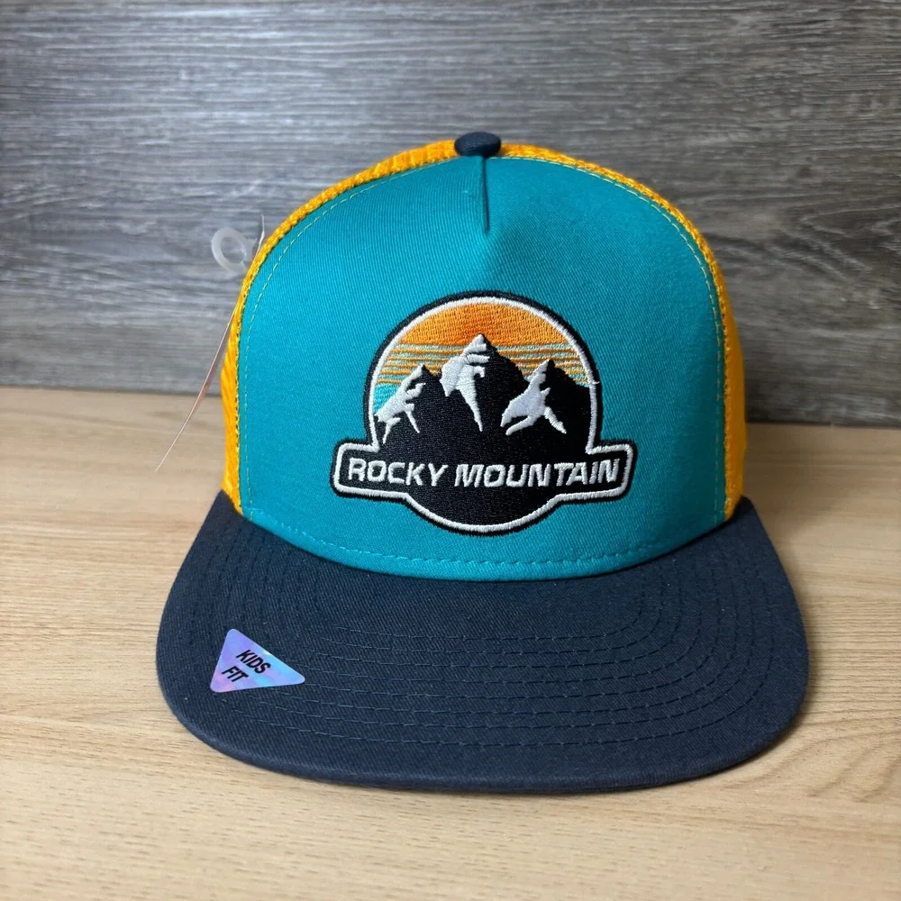 Rocky Mountain Hat Cap Snap Back Youth Kids Boys Blue Outdoors NWT